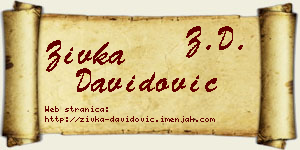 Živka Davidović vizit kartica